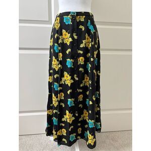 Vintage Dana B. and Karen 100% Silk Maxi Skirt